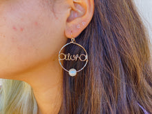 Load image into Gallery viewer, 14KGF Aloha & Waves Fresh water pearls hoop earrings