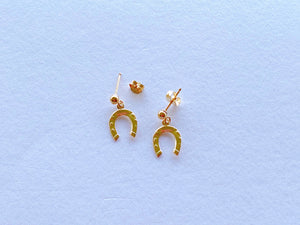 14KGF  horseshoe stud earrings